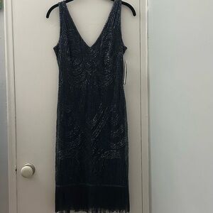 Patra Blue Beaded Midi Dress